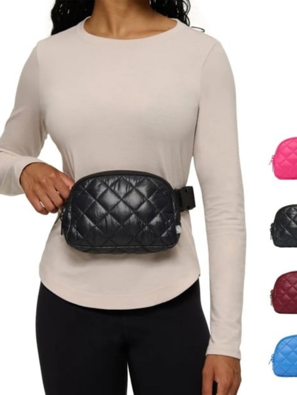 NEW CONDITION LOLE QUILTED BLACK WAIST BAG